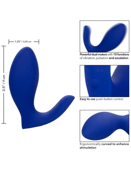 CALEXOTICS - ADMIRAL RIMMING ESTIMULADOR  VIBRADOR PROSTATA AZUL