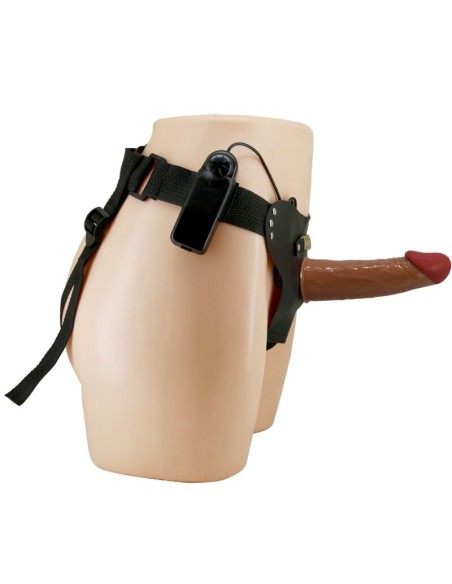 PRETTY LOVE - STARKS HARNESS BRIEFS MULTI-SPEED VIBRATION DILDO 17,5 CM LIGHT BROWN