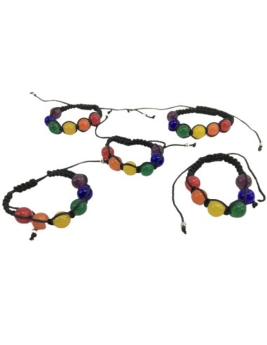 PRIDE - PULSERA BOLAS GRANDES BANDERA LGBT
