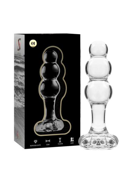 NEBULA SERIES BY IBIZA - MODELO 1 PLUG CRISTAL BOROSILICATO TRANSPARENTE 10.5 CM -O- 3 CM