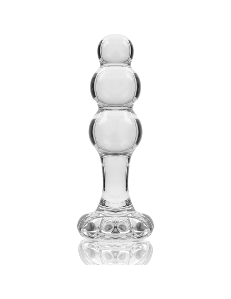 NEBULA SERIES BY IBIZA - MODELO 1 PLUG CRISTAL BOROSILICATO TRANSPARENTE 10.5 CM -O- 3 CM