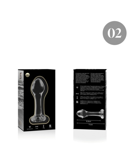 NEBULA SERIES BY IBIZA - MODELO 2 PLUG CRISTAL BOROSILICATO TRANSPARENTE 11 CM -O- 3.5 CM