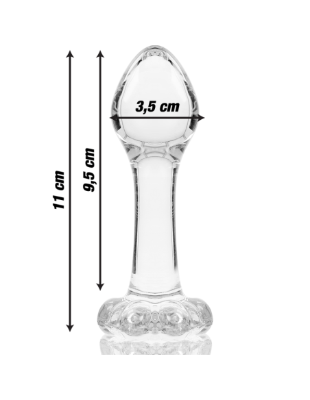 NEBULA SERIES BY IBIZA - MODELO 2 PLUG CRISTAL BOROSILICATO TRANSPARENTE 11 CM -O- 3.5 CM