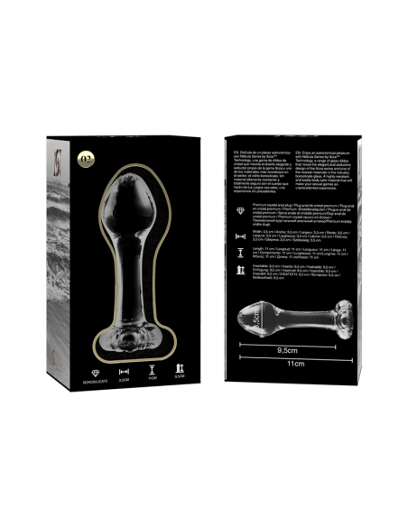 NEBULA SERIES BY IBIZA - MODELO 2 PLUG CRISTAL BOROSILICATO TRANSPARENTE 11 CM -O- 3.5 CM