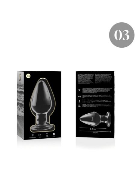 NEBULA SERIES BY IBIZA - MODELO 3 PLUG CRISTAL BOROSILICATO TRANSPARENTE 11 CM -O- 5 CM