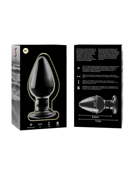 NEBULA SERIES BY IBIZA - MODELO 3 PLUG CRISTAL BOROSILICATO TRANSPARENTE 11 CM -O- 5 CM