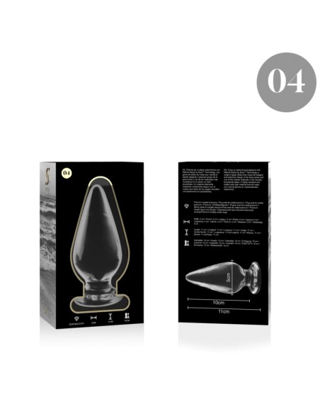 NEBULA SERIES BY IBIZA - MODELO 4 PLUG CRISTAL BOROSILICATO TRANSPARENTE 11 CM -O- 5 CM