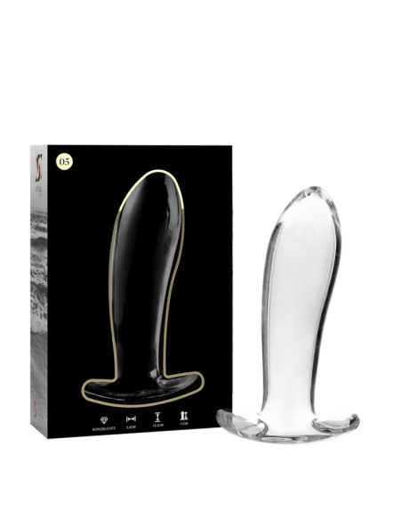 NEBULA SERIES BY IBIZA - MODELO 5 PLUG CRISTAL BOROSILICATO TRANSPARENTE 12.5 CM -O- 3.5 CM