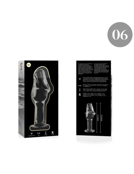 NEBULA SERIES BY IBIZA - MODELO 6 PLUG CRISTAL BOROSILICATO TRANSPARENTE 12.5 CM -O- 4 CM