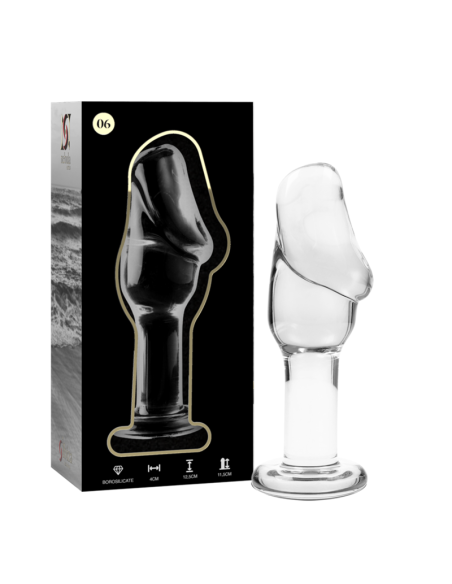 NEBULA SERIES BY IBIZA - MODELO 6 PLUG CRISTAL BOROSILICATO TRANSPARENTE 12.5 CM -O- 4 CM