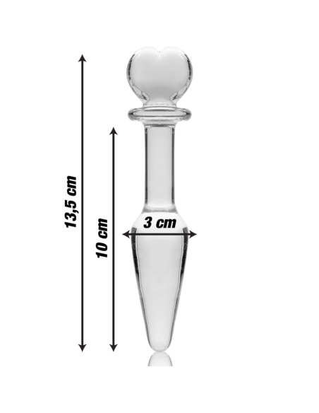 NEBULA SERIES BY IBIZA - MODELO 7 PLUG CRISTAL BOROSILICATO TRANSPARENTE 13.5 CM -O- 3 CM