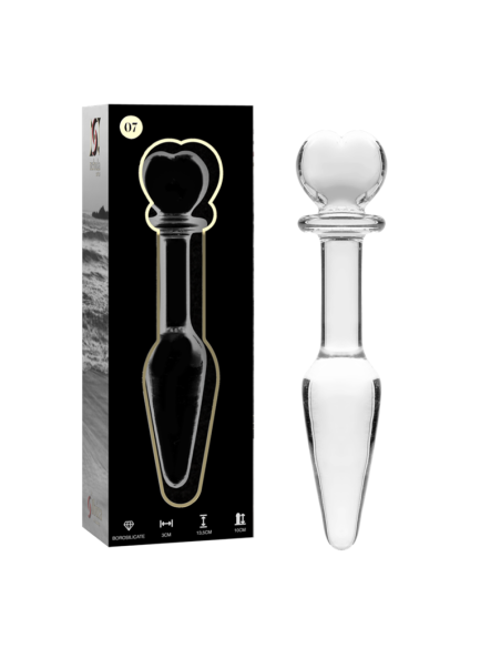 NEBULA SERIES BY IBIZA - MODELO 7 PLUG CRISTAL BOROSILICATO TRANSPARENTE 13.5 CM -O- 3 CM
