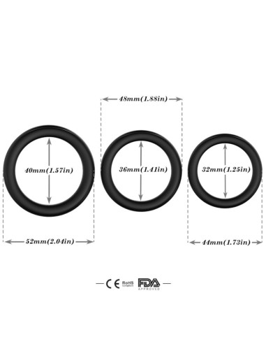 ARMONY - TRIPLE SILICONE RING BLACK