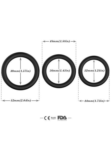 ARMONY - TRIPLE SILICONE RING BLACK