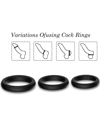 ARMONY - TRIPLE SILICONE RING BLACK