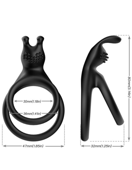 ARMONY - TENSY DOUBLE RABBIT RING BLACK