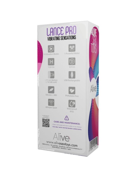 ALIVE - LANCE PRO ESTIMULADOR  VIBRADOR ANAL ROSA
