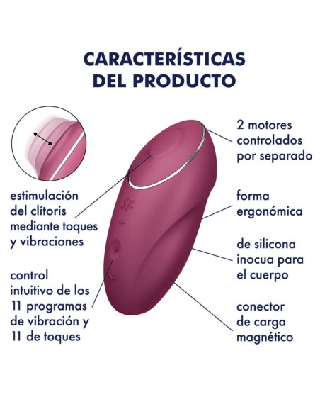 SATISFYER - TAP  CLIMAX 1 VIBRADOR LAY-ON ROJO