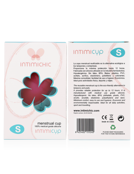 INTIMICHIC - MENSTRUAL CUP MEDICAL GRADE SILICONE - SIZE S