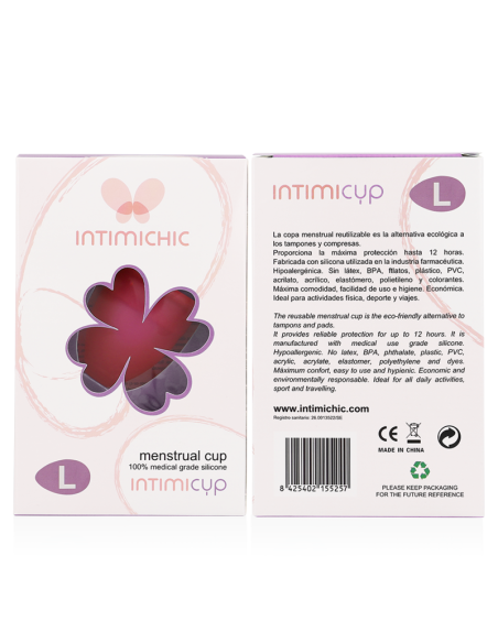 INTIMICHIC - MENSTRUAL CUP MEDICAL GRADE SILICONE - SIZE L