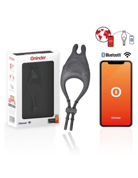 ONINDER - PAMPA RECHARGEABLE ADJUSTABLE VIBRATOR RING WITH CLITORIS STIMULATOR 10 SPEED - FREE APP