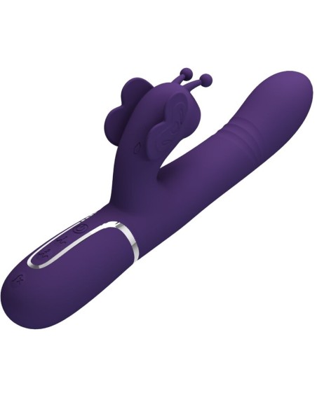 PRETTY LOVE - MULTIFUNCTION RABBIT VIBRATOR 4 IN 1 BUTTERFLY PURPLE