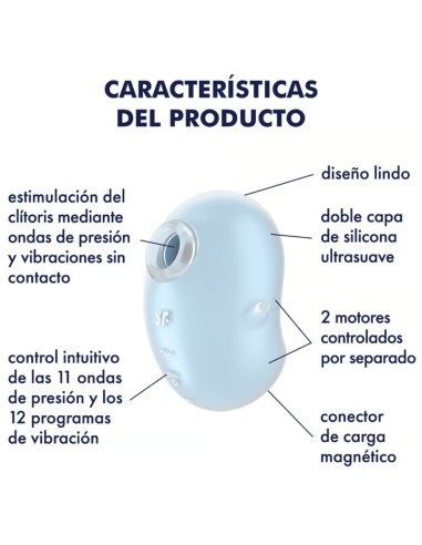 SATISFYER - CUTIE GHOST LAY-ON VIBRATOR LIGHT BLUE