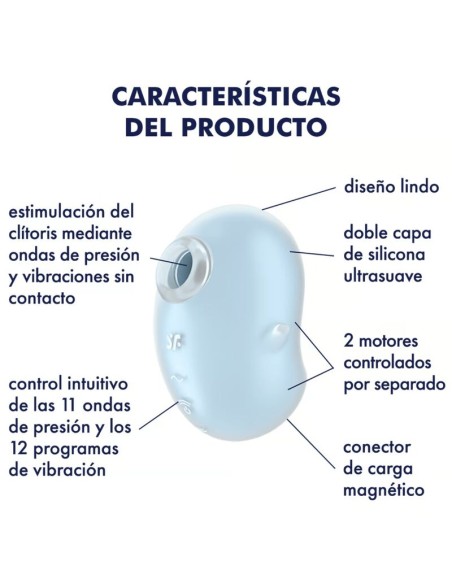 SATISFYER - CUTIE GHOST LAY-ON VIBRATOR LIGHT BLUE