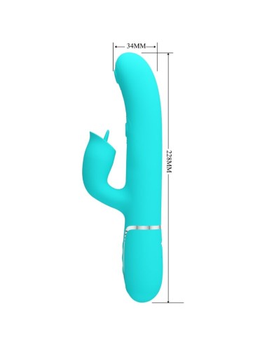 PRETTY LOVE - RABBIT VIBRATOR WITH LICKING AQUA...