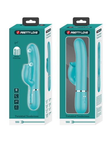 PRETTY LOVE - RABBIT VIBRATOR WITH LICKING AQUA...