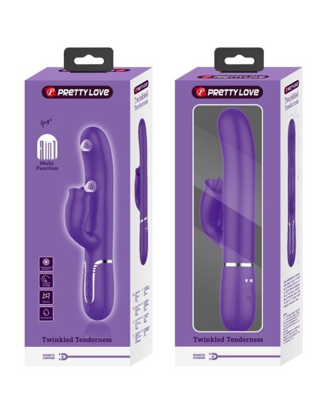 PRETTY LOVE - RABBIT VIBRATOR WITH LICKING PURPLE