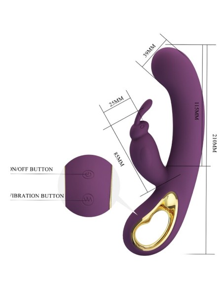 PRETTY LOVE - LIAM RABBIT VIBRATOR  G SPOT STIMULATOR PURPLE