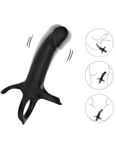 ARMONY - DILDO WITH RING  VIBRATOR BLACK