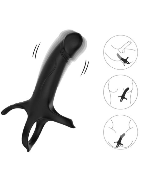 ARMONY - DILDO WITH RING  VIBRATOR BLACK