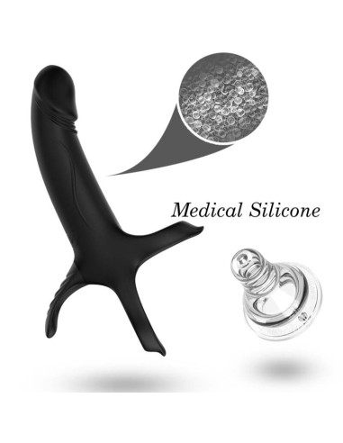ARMONY - DILDO WITH RING  VIBRATOR BLACK