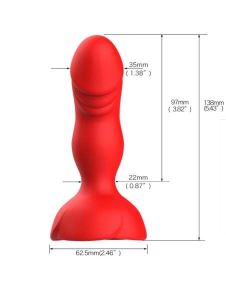 ARMONY - EXTREME A BLOOM ROSA VIBRADOR  PLUG ANAL CONTROL REMOTO ROJO