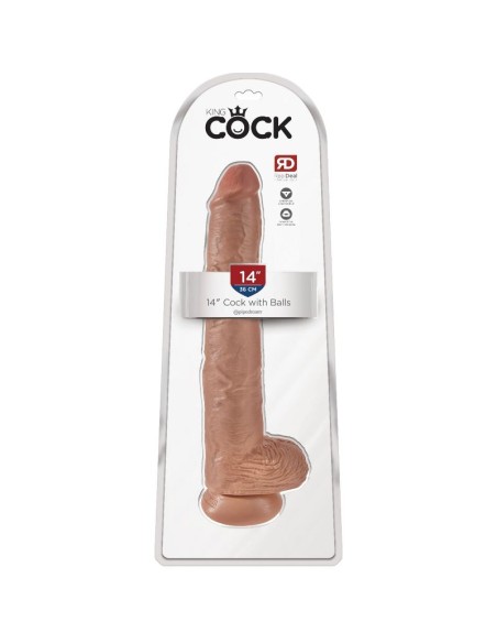 KING COCK PENE REALÍSTICO CON TESTÍCULOS 35.6 CM