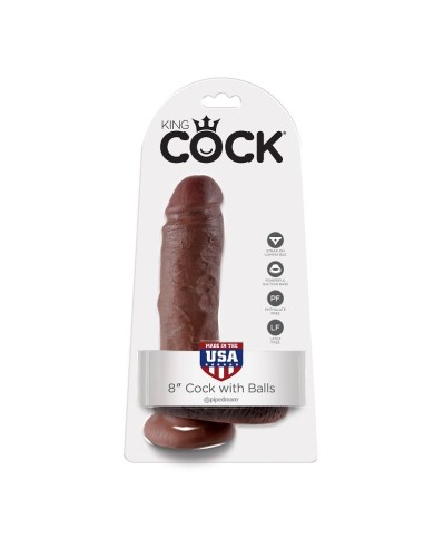 KING COCK 8" COCK BROWN WITH BALLS 20.3 CM