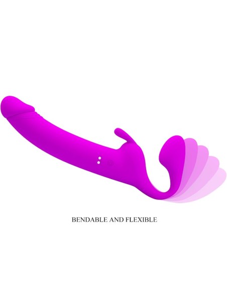 PRETTY LOVE - ZANINI STRAPLESS STRAP-ON 10 VIBRATIONS PURPLE