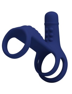 PRETTY LOVE - ELISH VIBRATING RING WITH EXTENSION BLUE