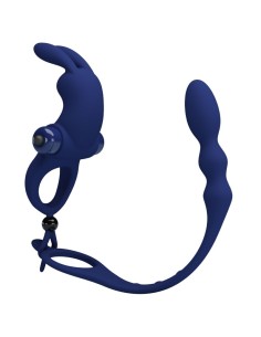 PRETTY LOVE - AYAD RABBIT VIBRATOR RING WITH PLUG BLUE