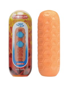 PRETTY LOVE - TWIN BALLS MALE MASTURBATOR ORANGE