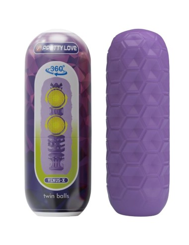 PRETTY LOVE - TWIN BALLS MALE MASTURBATOR PURPLE
