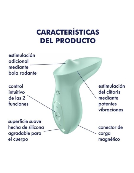 SATISFYER - EXCITERRR LAY-ON CLITORIS MINT VIBRATOR