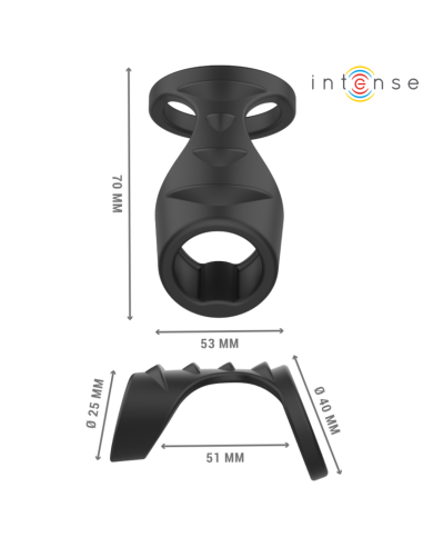 INTENSE - THEO DOUBLE SILICONE PENIS RING BLACK...
