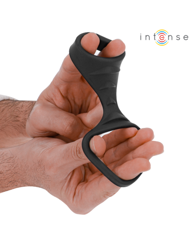 INTENSE - THEO DOUBLE SILICONE PENIS RING BLACK...