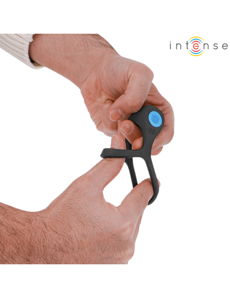 INTENSE - ALEX VIBRATOR DOUBLE PENIS RING 10 VIBRATIONS BLACK