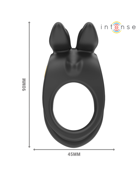 INTENSE - SAM VIBRATOR DOUBLE PENIS RING 10 VIBRATIONS BLACK