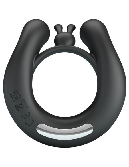 PRETTY LOVE - DAHLIA VIBRATING RING + CLITORIS STIMULATOR 12 VIBRATIONS BLACK