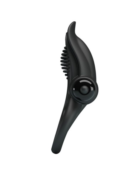PRETTY LOVE - DOUBLE VIBRATING RING + CLITORIS STIMULATOR 10 VIBRATIONS BLACK